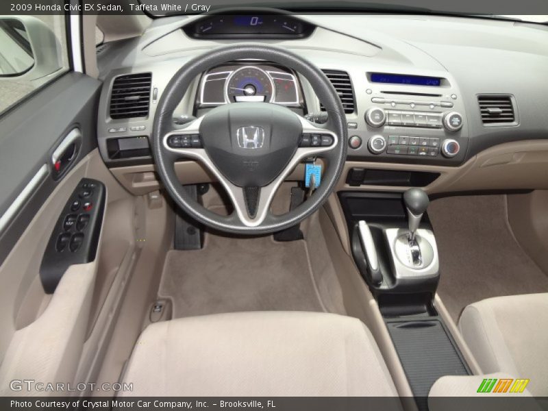 Taffeta White / Gray 2009 Honda Civic EX Sedan