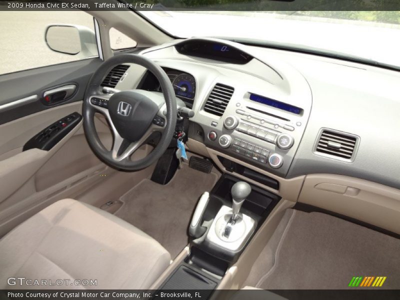 Taffeta White / Gray 2009 Honda Civic EX Sedan