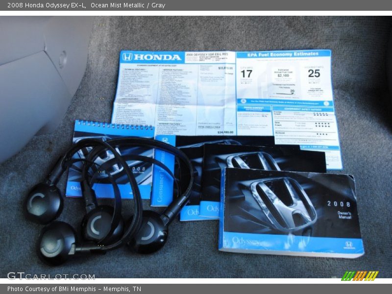 Ocean Mist Metallic / Gray 2008 Honda Odyssey EX-L