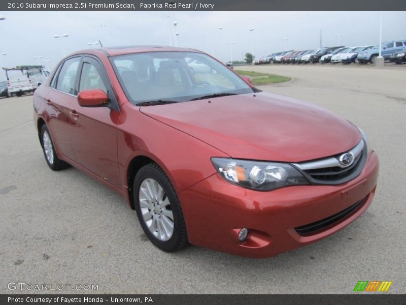 Paprika Red Pearl / Ivory 2010 Subaru Impreza 2.5i Premium Sedan