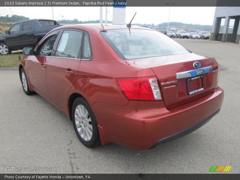 Paprika Red Pearl / Ivory 2010 Subaru Impreza 2.5i Premium Sedan