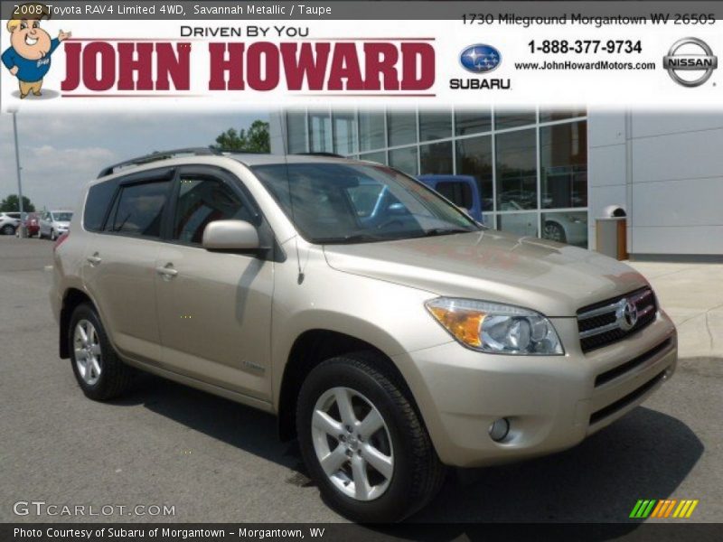 Savannah Metallic / Taupe 2008 Toyota RAV4 Limited 4WD