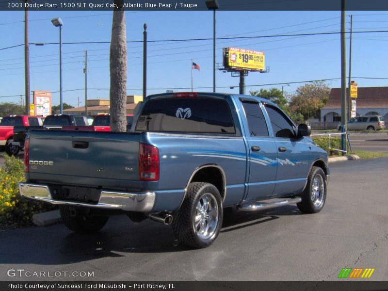 Atlantic Blue Pearl / Taupe 2003 Dodge Ram 1500 SLT Quad Cab