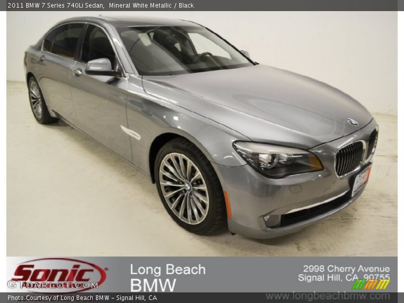 Mineral White Metallic / Black 2011 BMW 7 Series 740Li Sedan