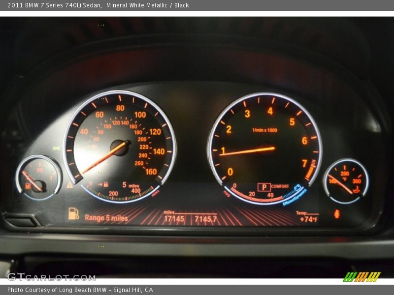 Mineral White Metallic / Black 2011 BMW 7 Series 740Li Sedan