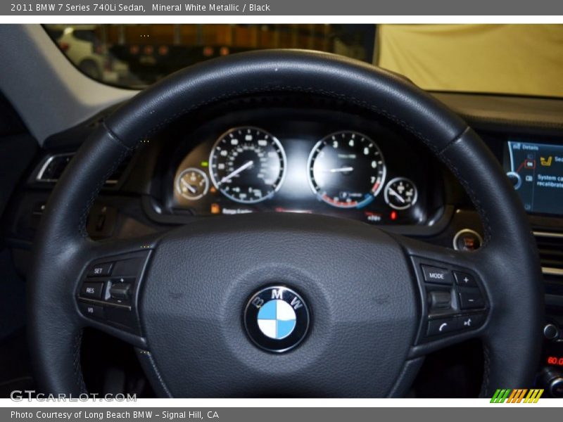 Mineral White Metallic / Black 2011 BMW 7 Series 740Li Sedan