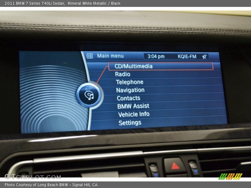 Mineral White Metallic / Black 2011 BMW 7 Series 740Li Sedan