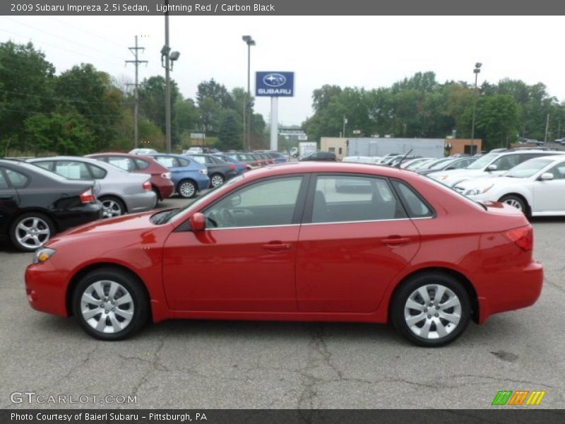 Lightning Red / Carbon Black 2009 Subaru Impreza 2.5i Sedan