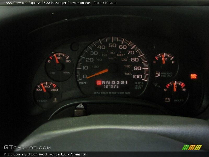  1999 Express 1500 Passenger Conversion Van 1500 Passenger Conversion Van Gauges