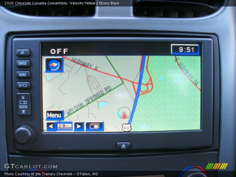 Navigation of 2006 Corvette Convertible