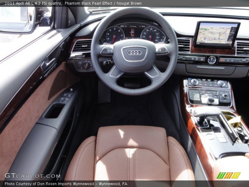 Phantom Black Pearl Effect / Nougat Brown 2011 Audi A8 L 4.2 FSI quattro