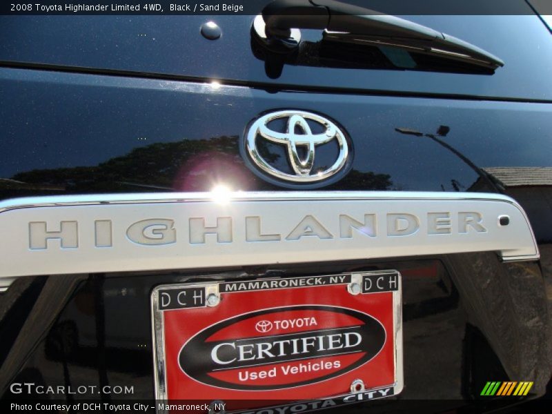 Black / Sand Beige 2008 Toyota Highlander Limited 4WD