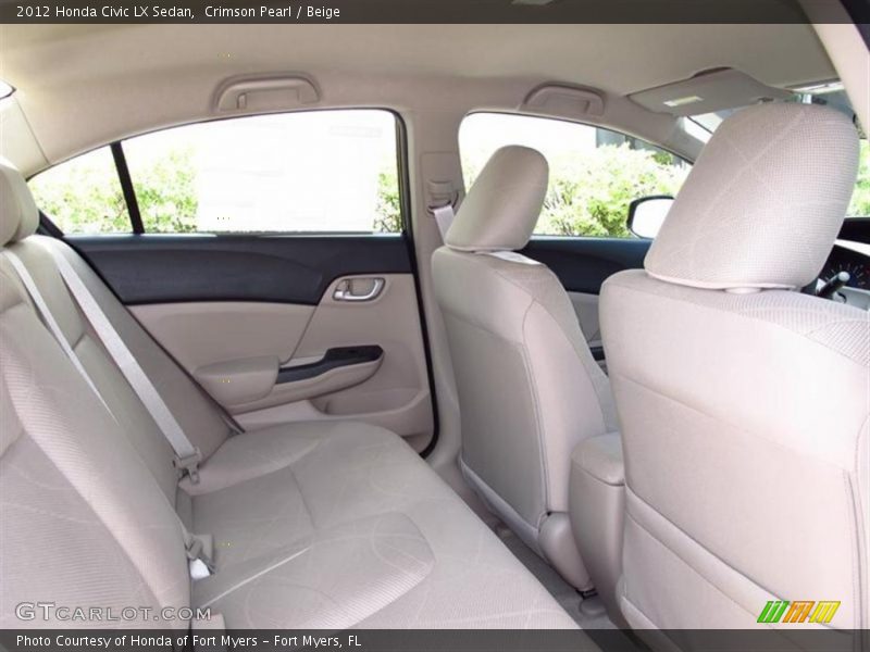 Crimson Pearl / Beige 2012 Honda Civic LX Sedan