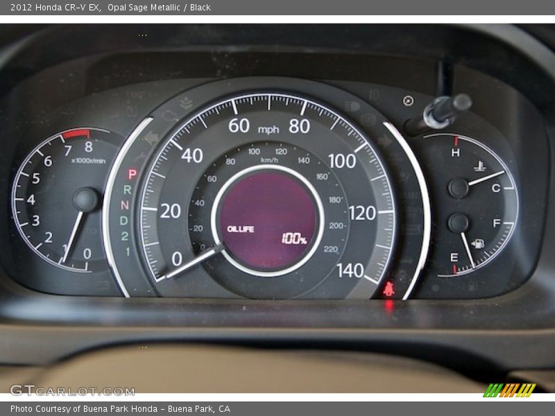 Opal Sage Metallic / Black 2012 Honda CR-V EX