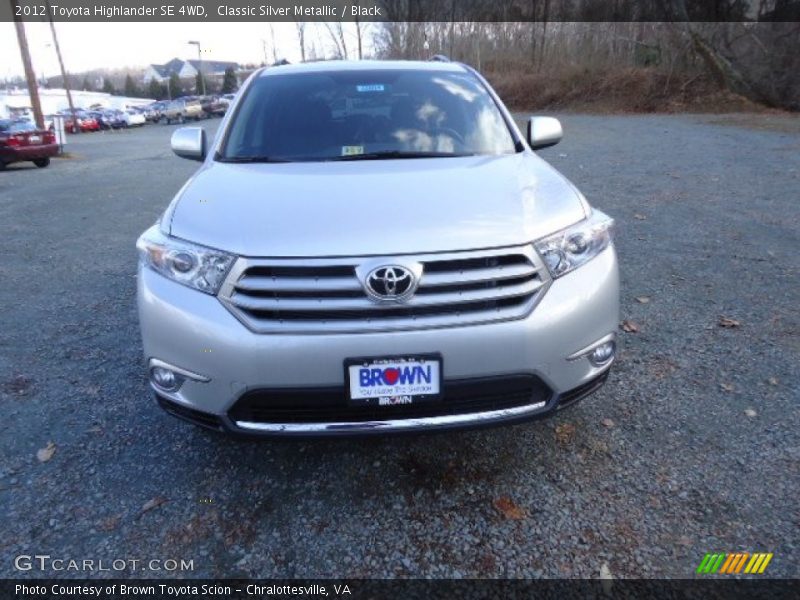 Classic Silver Metallic / Black 2012 Toyota Highlander SE 4WD