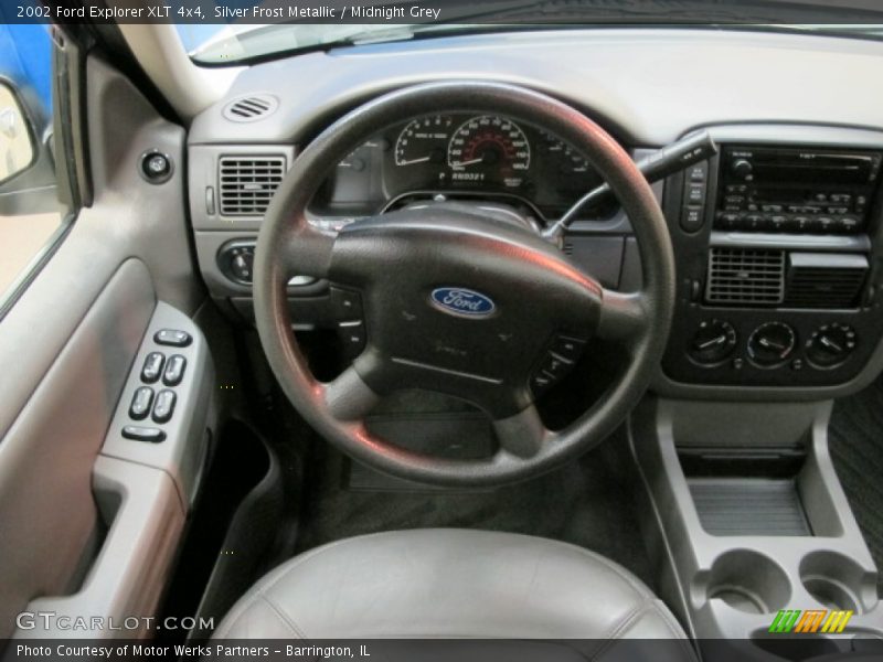 Silver Frost Metallic / Midnight Grey 2002 Ford Explorer XLT 4x4