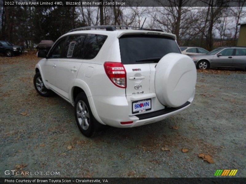Blizzard White Pearl / Sand Beige 2012 Toyota RAV4 Limited 4WD