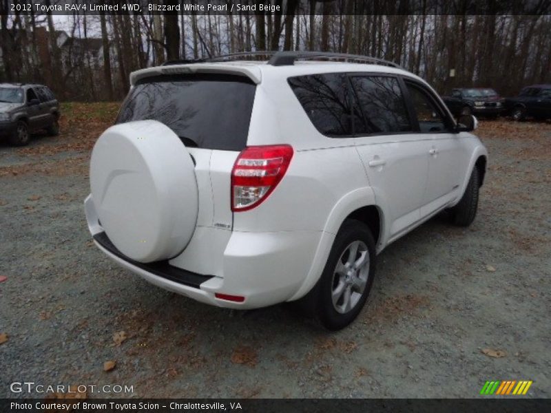 Blizzard White Pearl / Sand Beige 2012 Toyota RAV4 Limited 4WD