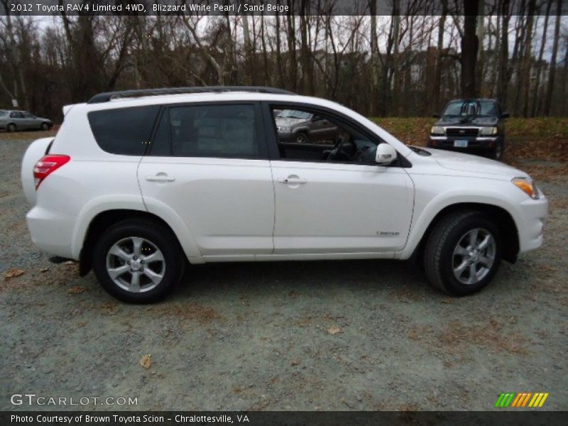 Blizzard White Pearl / Sand Beige 2012 Toyota RAV4 Limited 4WD