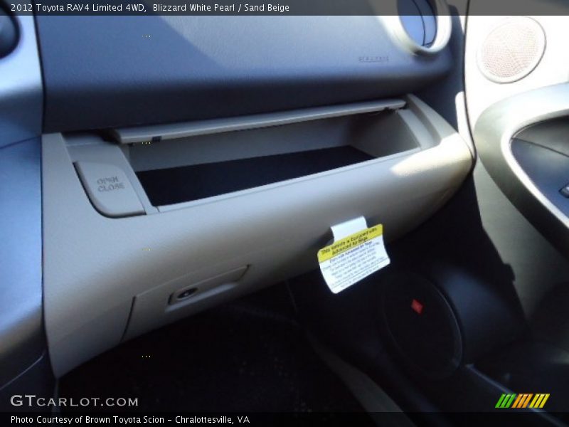 Blizzard White Pearl / Sand Beige 2012 Toyota RAV4 Limited 4WD