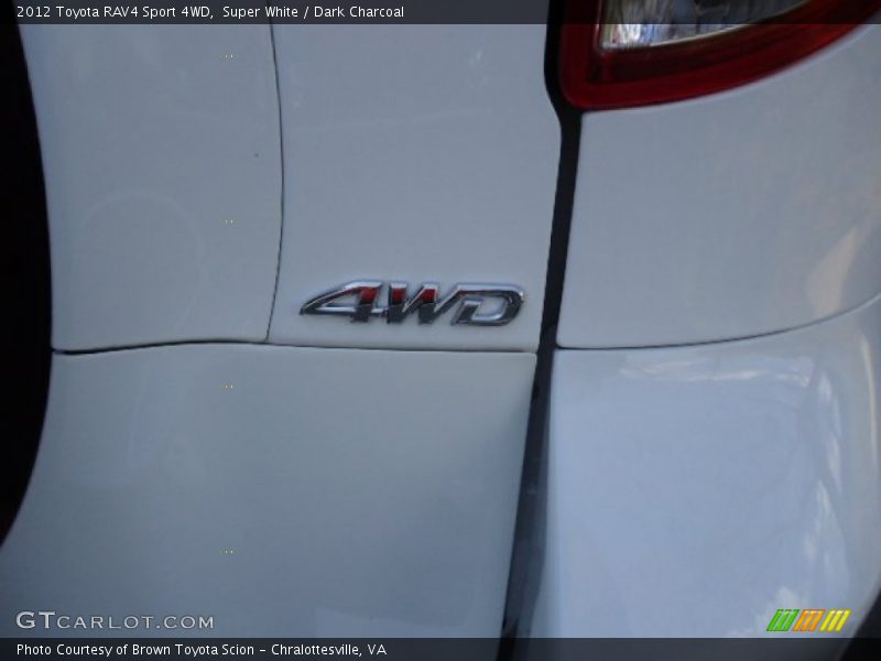 Super White / Dark Charcoal 2012 Toyota RAV4 Sport 4WD
