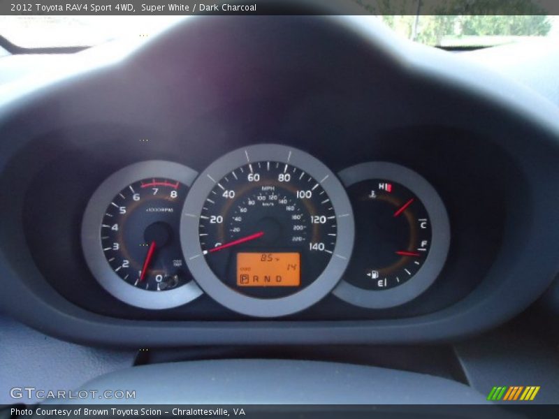 Super White / Dark Charcoal 2012 Toyota RAV4 Sport 4WD