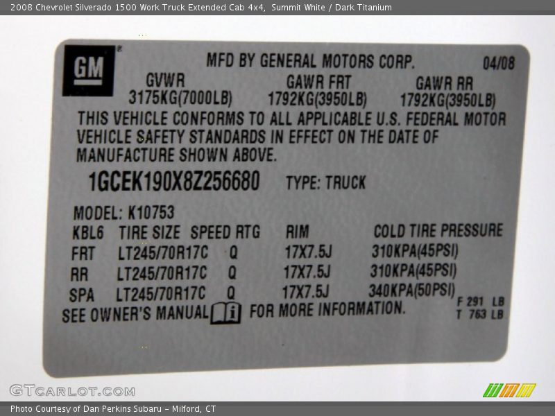 Summit White / Dark Titanium 2008 Chevrolet Silverado 1500 Work Truck Extended Cab 4x4