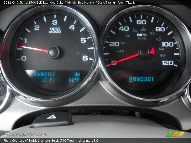 Midnight Blue Metallic / Dark Titanium/Light Titanium 2012 GMC Sierra 1500 SLE Extended Cab