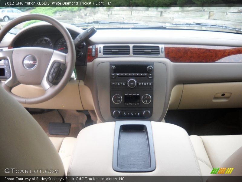 White Diamond Tricoat / Light Tan 2012 GMC Yukon XL SLT