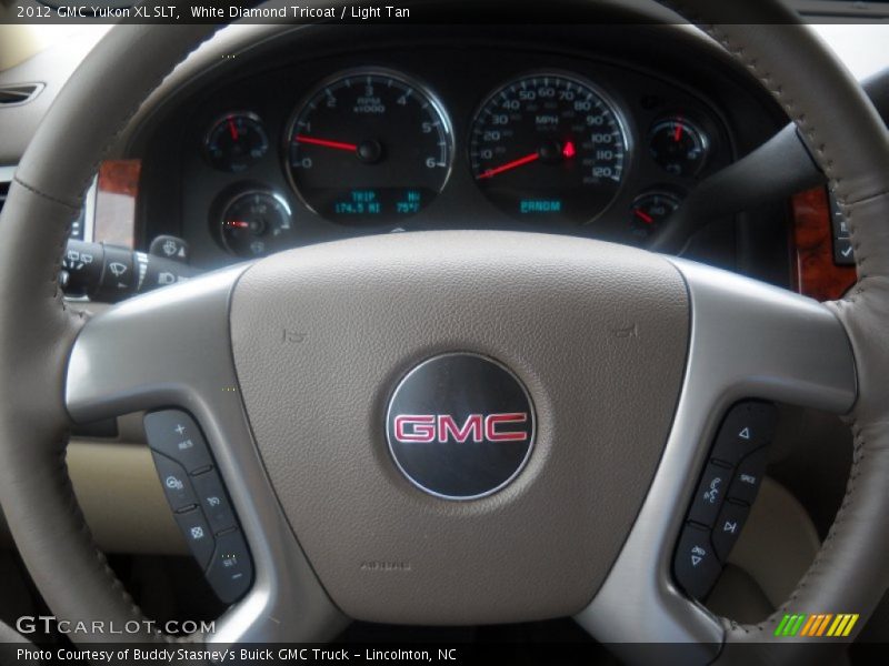 White Diamond Tricoat / Light Tan 2012 GMC Yukon XL SLT