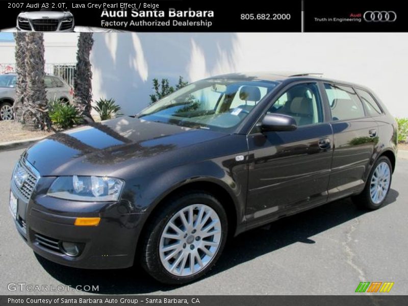Lava Grey Pearl Effect / Beige 2007 Audi A3 2.0T
