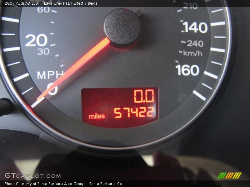 Lava Grey Pearl Effect / Beige 2007 Audi A3 2.0T