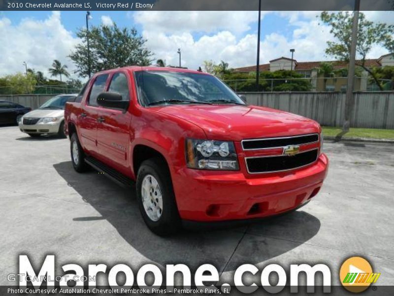 Victory Red / Ebony 2010 Chevrolet Avalanche LS