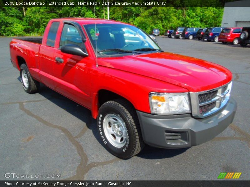 Flame Red / Dark Slate Gray/Medium Slate Gray 2008 Dodge Dakota ST Extended Cab
