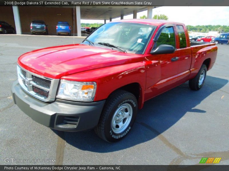 Flame Red / Dark Slate Gray/Medium Slate Gray 2008 Dodge Dakota ST Extended Cab