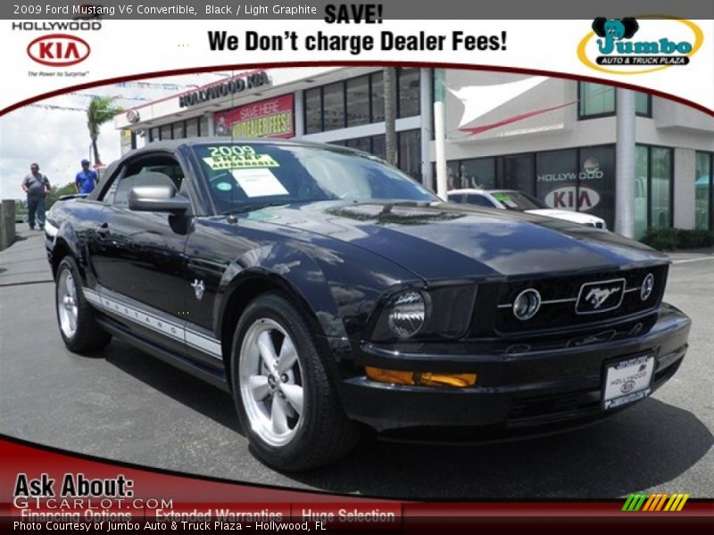 Black / Light Graphite 2009 Ford Mustang V6 Convertible