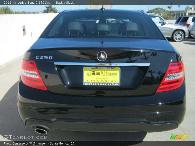 Black / Black 2012 Mercedes-Benz C 250 Sport