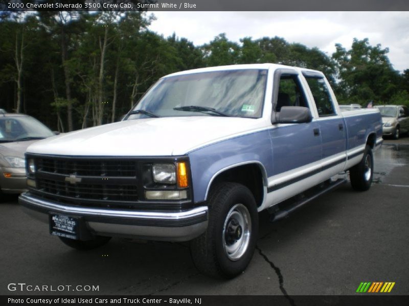 Summit White / Blue 2000 Chevrolet Silverado 3500 Crew Cab