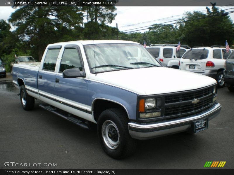 Summit White / Blue 2000 Chevrolet Silverado 3500 Crew Cab