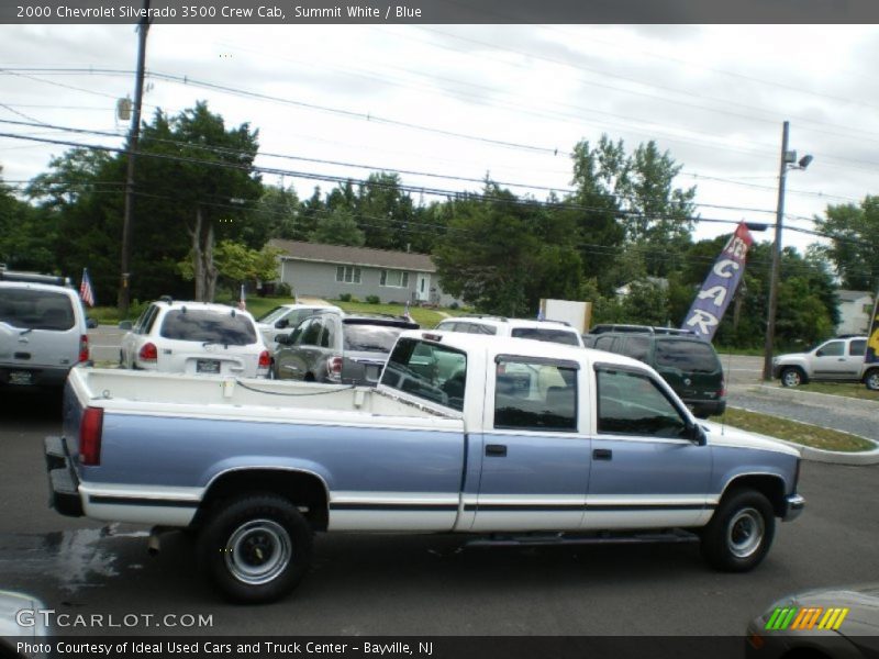 Summit White / Blue 2000 Chevrolet Silverado 3500 Crew Cab