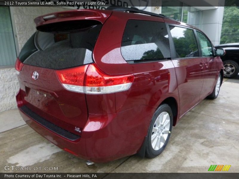 Salsa Red Pearl / Light Gray 2012 Toyota Sienna LE AWD