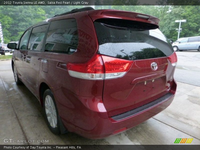 Salsa Red Pearl / Light Gray 2012 Toyota Sienna LE AWD