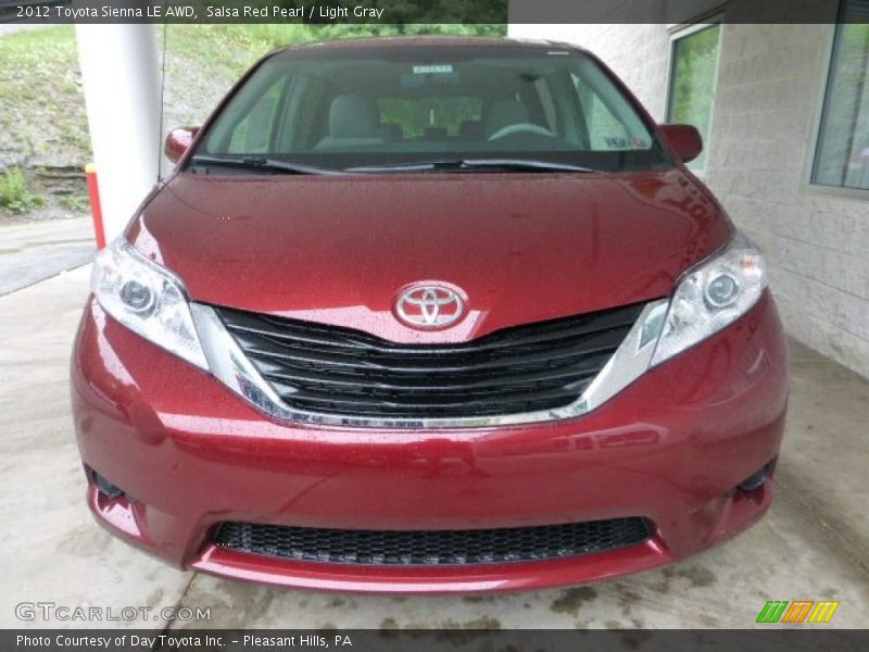 Salsa Red Pearl / Light Gray 2012 Toyota Sienna LE AWD