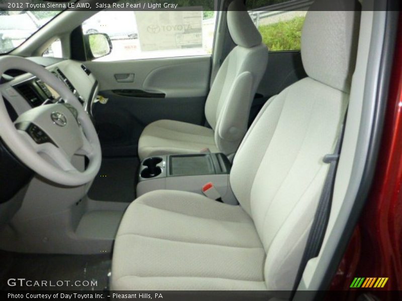 Salsa Red Pearl / Light Gray 2012 Toyota Sienna LE AWD