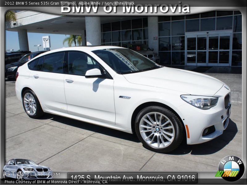 Alpine White / Ivory White/Black 2012 BMW 5 Series 535i Gran Turismo