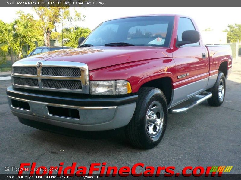 Flame Red / Gray 1998 Dodge Ram 1500 Regular Cab