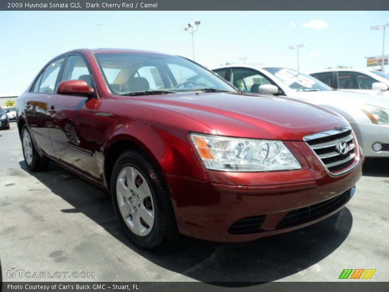 Dark Cherry Red / Camel 2009 Hyundai Sonata GLS