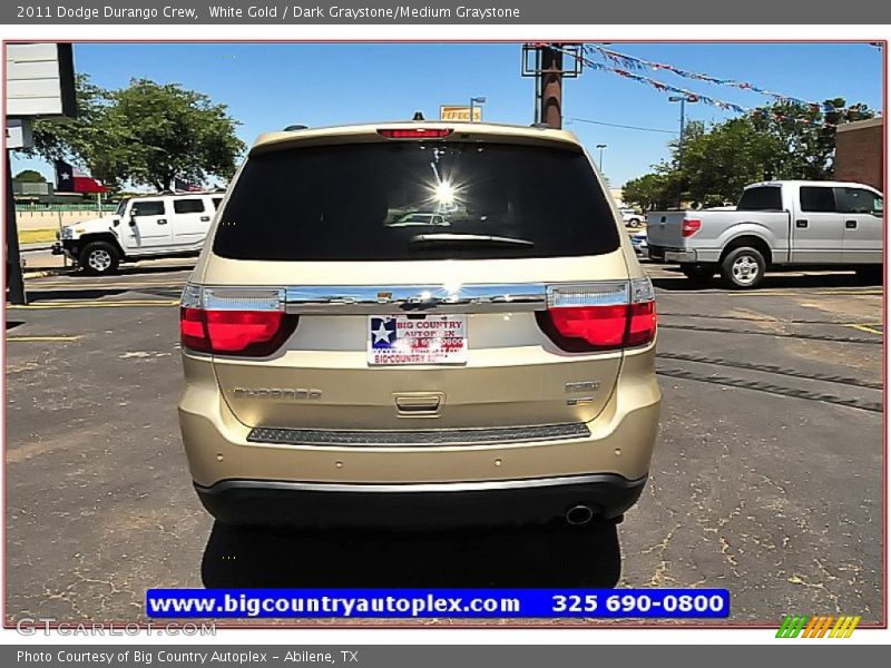 White Gold / Dark Graystone/Medium Graystone 2011 Dodge Durango Crew
