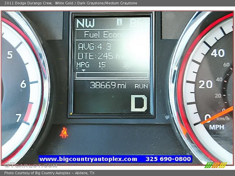 White Gold / Dark Graystone/Medium Graystone 2011 Dodge Durango Crew