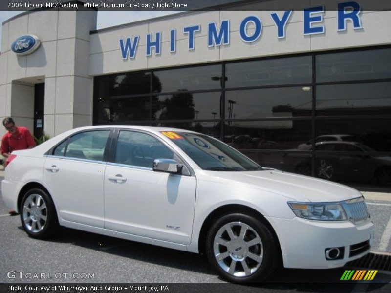 White Platinum Tri-Coat / Light Stone 2009 Lincoln MKZ Sedan
